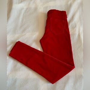 3 for $15! Bright Red Microcord skinny corduroy pants. Size 2